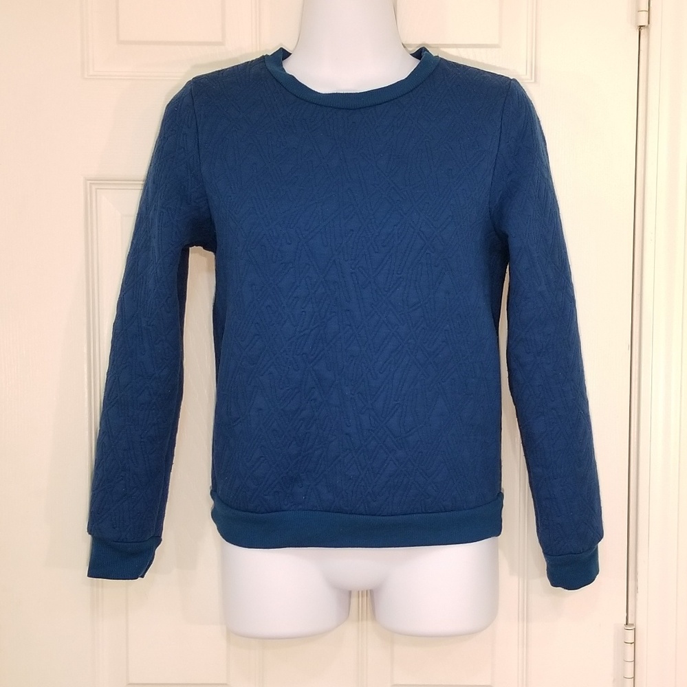 H&M Blue Textured Sweatshirt
